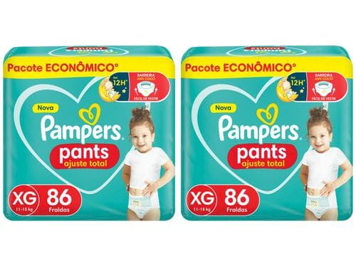 Kit Fraldas Pampers Pants Ajuste Total Tam. XG