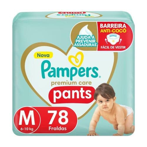 Fralda Pampers Premium Care Pants Calça Tam. M