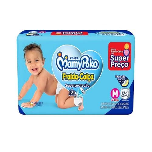Fralda-Calça Mamypoko Superproteção M (610 kg) 34 Unidades