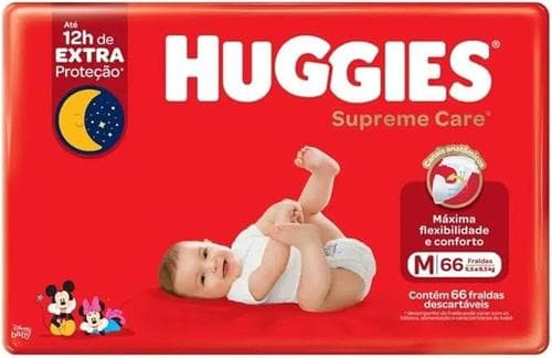 Fralda Huggies Supreme Care M 66 Unidades