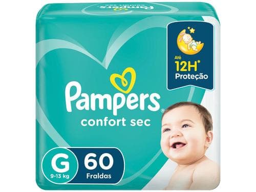 Fralda Pampers Confort Sec Fortbag G com 60 unidades