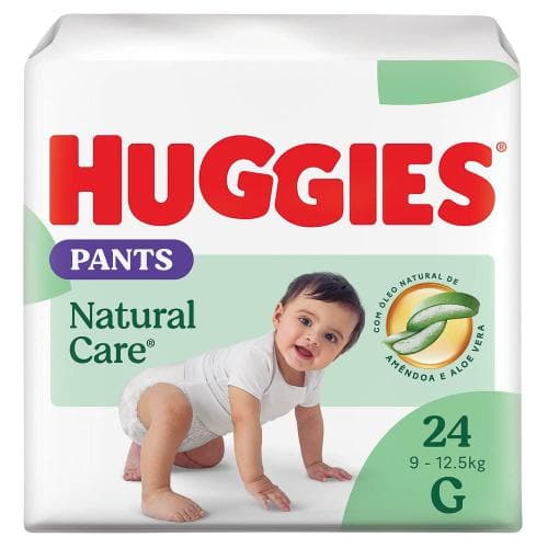 Fralda Roupinha Huggies Natural Care Tamanho G Pacote Mega 24 Unidades Descartáveis