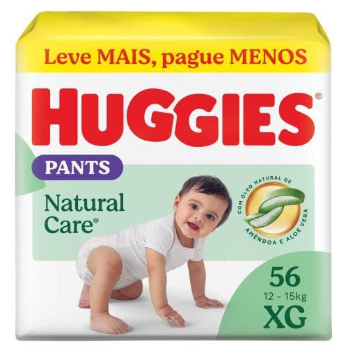 Fralda Premium Pants Huggies Natural Care XG 56 Un
