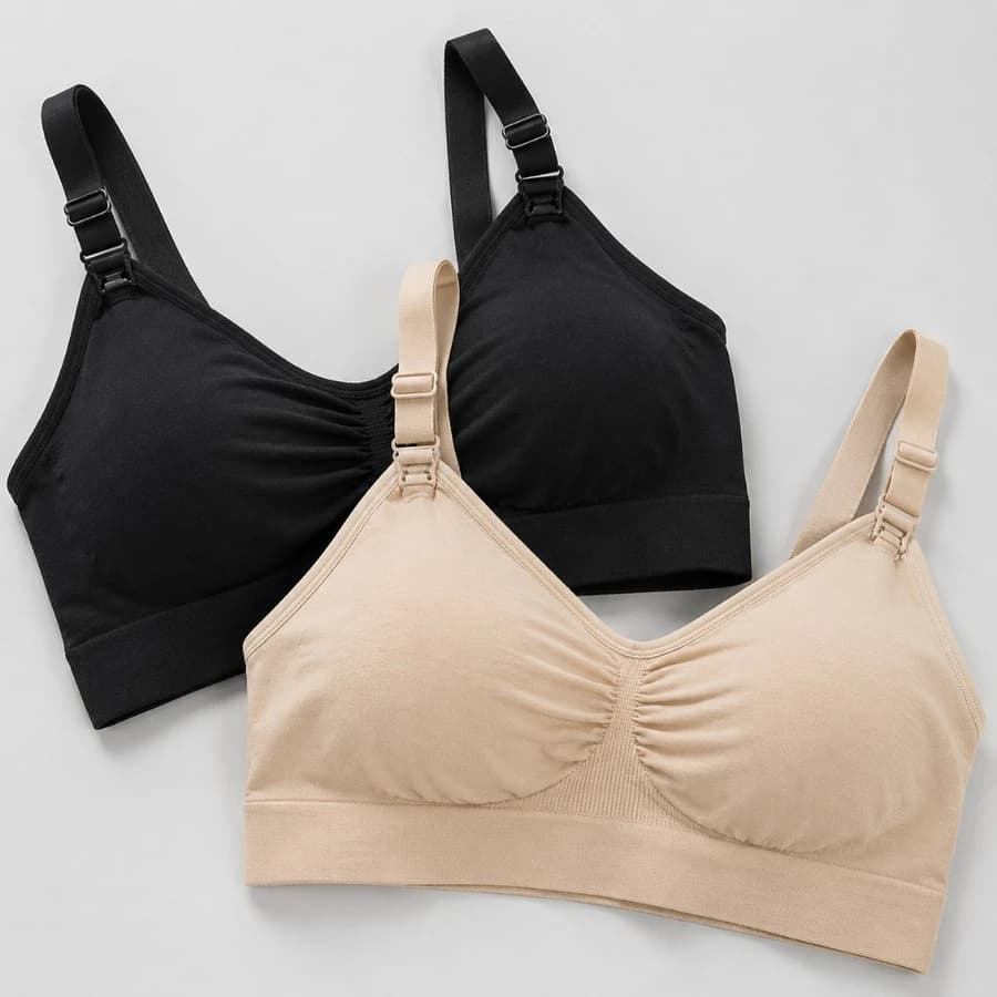 Kit 2 Sutiãs de Amamentação Com Bojo Removível Sem Aro