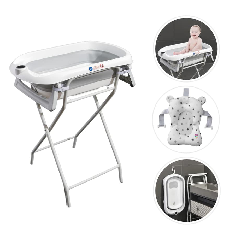 Banheira Para Bebê Dobrável Com Suporte Wish Branco